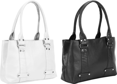 

Lady bar Shoulder Bag(White, Black), Black;white