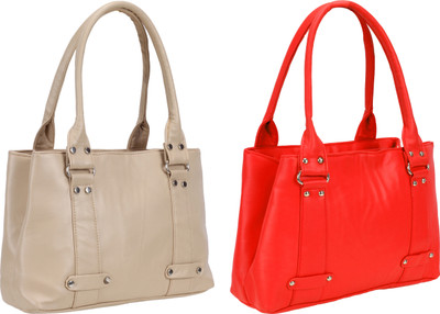 

Lady bar Shoulder Bag(Tan, Red), Red;tan