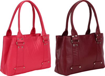 

Lady bar Shoulder Bag(Pink, Maroon), Maroon;pink