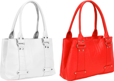 

Lady bar Shoulder Bag(White, Red), Red;white