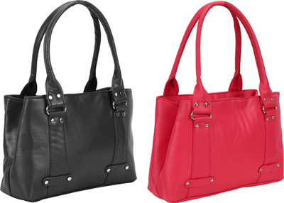 

Lady bar Shoulder Bag(Black, Pink)