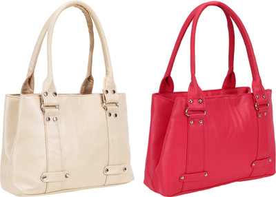 

Lady bar Shoulder Bag(Beige, Pink)