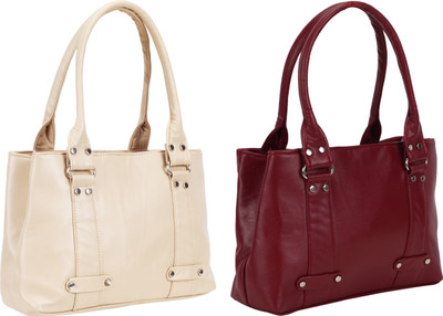 

Lady bar Shoulder Bag(Beige, Maroon)