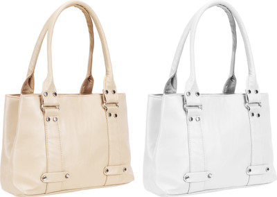 

Lady bar Shoulder Bag(Beige, White)