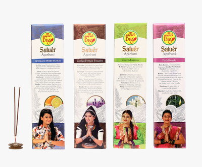 

Safari Big Combo 5 Pink-Kewda,Sky blue-Sweet Floral,Green-Jasmine,Coffee-French Agarbattis(80 Units)
