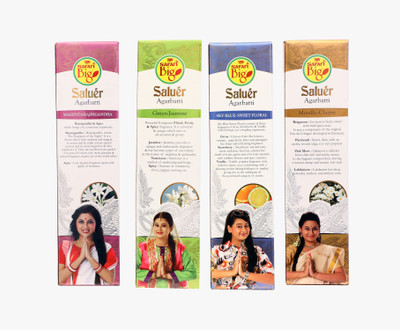 

Safari Big Combo 9 Magenta-Rajnigandha,Metallic-Chypre,Sky blue-Sweet Floral,Green-Jasmine Agarbattis(80 Units)