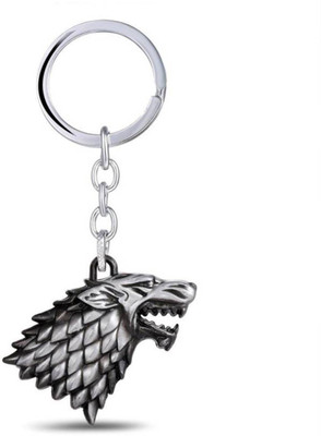 

NeoTask HBO Game of Thrones House Winter is coming Stark Head Silver Metal Key Chain