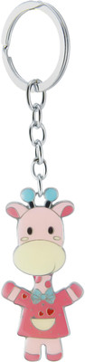 

New Sadar Bazar Happy Giraffe Colourful Metallic Keychain |Pink| Key Chain