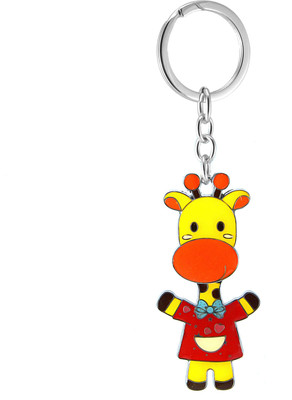

New Sadar Bazar Happy Giraffe Colourful Metallic Keychain |Red| Key Chain