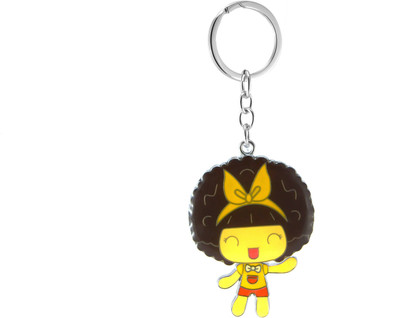 

New Sadar Bazar Wobbling Head Dancing Girl Metal Keychain|Beige| Key Chain
