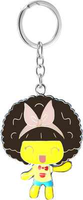 

New Sadar Bazar Wobbling Head Dancing Girl Metal Keychain|Pink| Key Chain