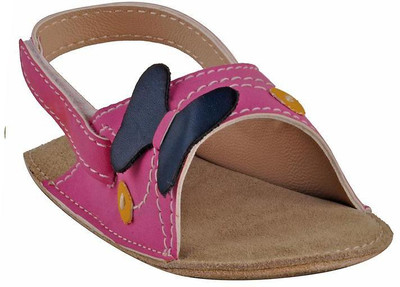 

Beanz Girls Velcro Strappy Sandals(Pink, Baby pink camel