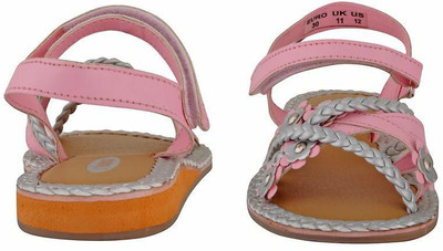 

Beanz Girls Velcro Strappy Sandals(Brown, Dk. brown/silver