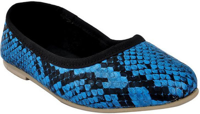 

Beanz Girls Slip on Formal Boots(Blue, Blue/snake print/ black