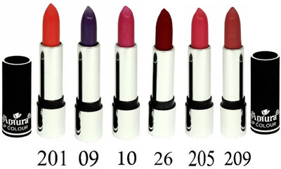 

AMURA Black Beauty Lip Colour Set of 6 (201,09,10,26,205,209)(Multicolor)