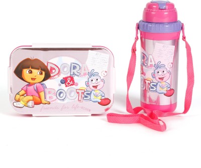 

Jayco Jewel Smart Lock Lunch box with World Safari Water Bottle for KIds 1 Containers Lunch Box(900 ml), Pink