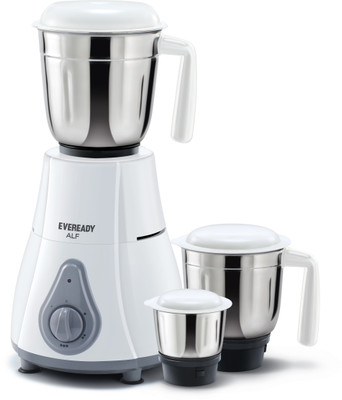 Eveready J3 ALF Grinder 500 W Mixer Grinder(White, 3 Jars)