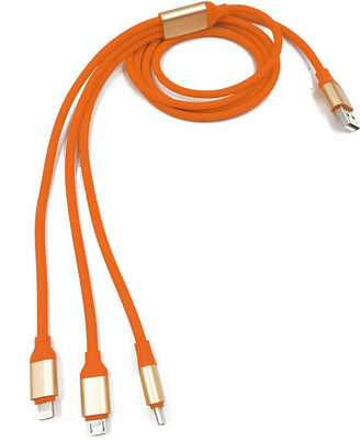 

Trost High speed Orange 3 IN 1 (Micro USB,C Type connector & Lightening connector) USB Cable(Orange)