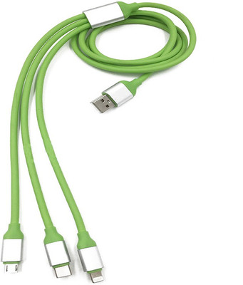 

Trost High speed Green 3 IN 1 (Micro USB,C Type connector & Lightening connector) USB Cable(Green)