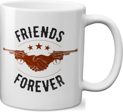 

VOGALLY Friends Forever Black Ceramic Mug(325 ml), Multicolor