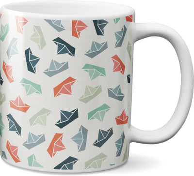 

VOGALLY Colorful Boats Pattern Ceramic Mug(325 ml), Multicolor