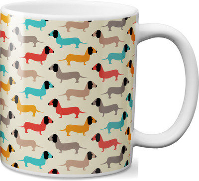 

VOGALLY Dogs Seamless Pattern Ceramic Mug(325 ml), Multicolor