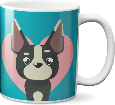 

VOGALLY Cute Dog Ceramic Mug(325 ml), Multicolor