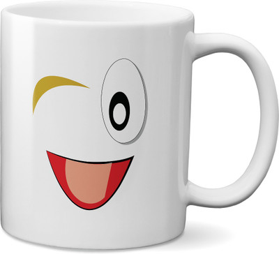 

VOGALLY Cute Winking 01 Ceramic Mug(325 ml), Multicolor