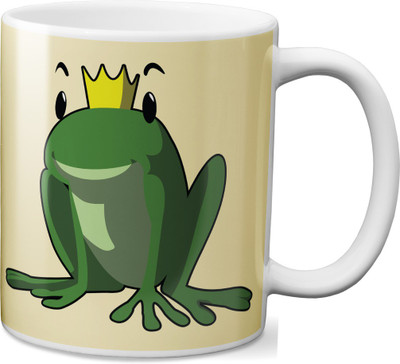 

VOGALLY Frog King Ceramic Mug(325 ml), Multicolor