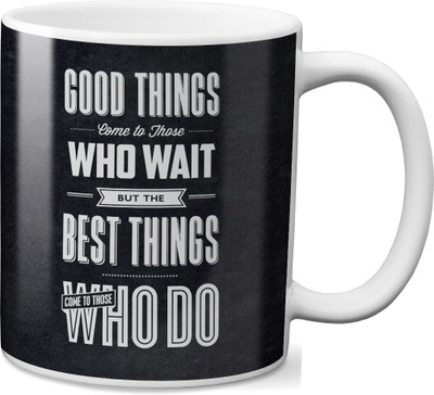

VOGALLY Good Things Quote Ceramic Mug(325 ml), Multicolor