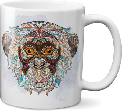 

VOGALLY Vector Lion Face Ceramic Mug(325 ml), Multicolor