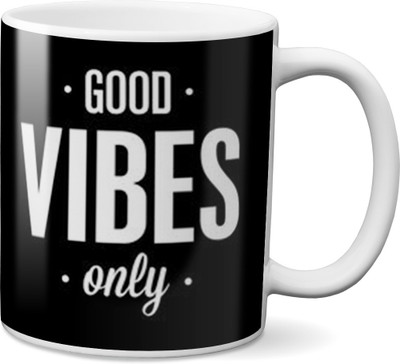 

VOGALLY Good Vibes Only Ceramic Mug(325 ml), Multicolor