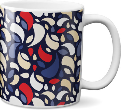 

VOGALLY Dark Trendy Abstract Leaves Ceramic Mug(325 ml), Multicolor