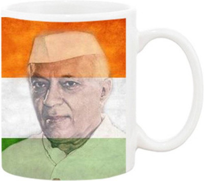 

Ashvah Jawaharlal Nehru Ceramic Mug(350 ml), Multicolor
