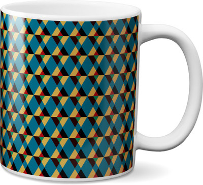 

VOGALLY Blue Triangular Ceramic Tiles Ceramic Mug(325 ml), Multicolor
