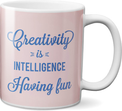 

VOGALLY Creativity Is Intelegency Ceramic Mug(325 ml), Multicolor