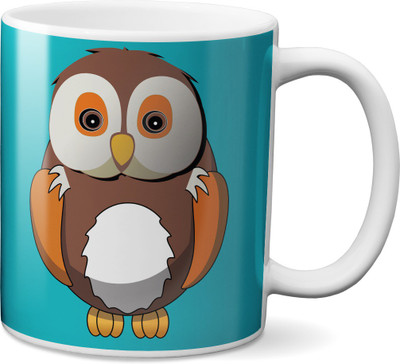 

VOGALLY Cute Owl Ceramic Mug(325 ml), Multicolor