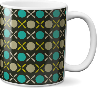 

VOGALLY Ceramic Tile With Floral Ceramic Mug(325 ml), Multicolor