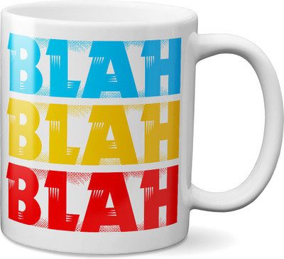 

VOGALLY Blah Blah Blah Ceramic Mug(325 ml), Multicolor
