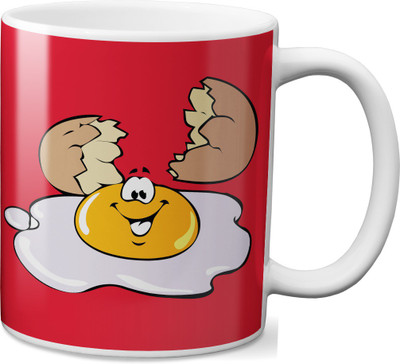 

VOGALLY Egg Half Fry Ceramic Mug(325 ml), Multicolor
