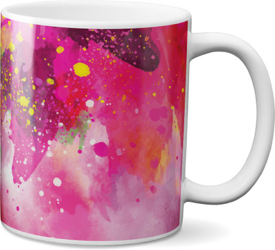 

VOGALLY Colorful Holi Background Ceramic Mug(325 ml), Multicolor