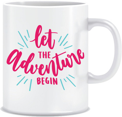

Everyday Desire Let the Adventure Begin ED076 Ceramic Mug(300 ml), Multicolor
