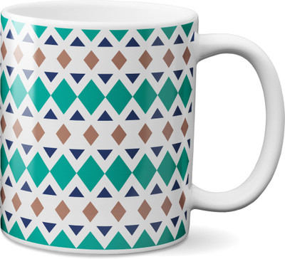 

VOGALLY Abstract Diamond And Triangle Shape Ceramic Mug(325 ml), Multicolor