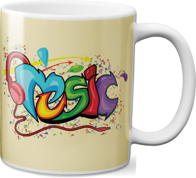

VOGALLY Music Ceramic Mug(325 ml), Multicolor