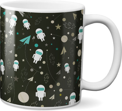 

VOGALLY Astronaut Planet Illustration Ceramic Mug(325 ml), Multicolor