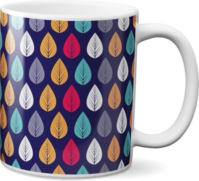 

VOGALLY Colorful Autumn Leaves Ceramic Mug(325 ml), Multicolor