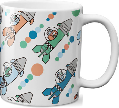 VOGALLY Design 13 Ceramic Mug(325 ml), Multicolor