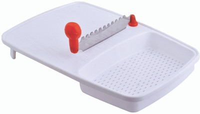 

Mantavya Cut And Wash Vegetable & Fruits Plastic Cutting Board NA Peeler(White)