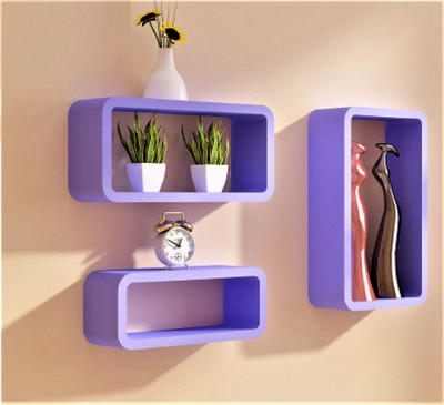 

Ganeshaas Set of 3 All Rectangular Purple Floating Racks MDF Wall Shelf(Number of Shelves - 3, Purple)