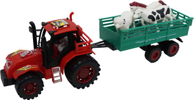 

Muren Peepal Shop Hot Farmer Cor Tractor with Three Animals(Red, Green), Green;red